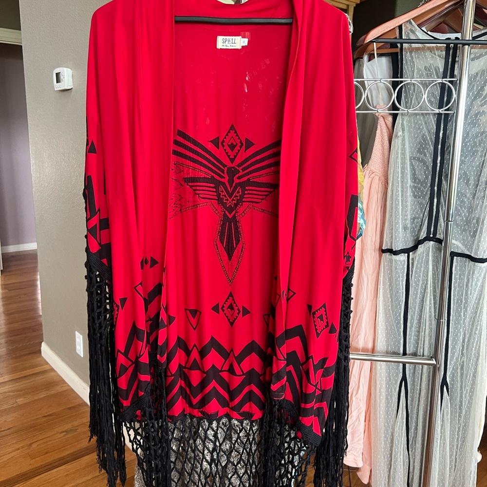 Spell Opium kimono with Fringe